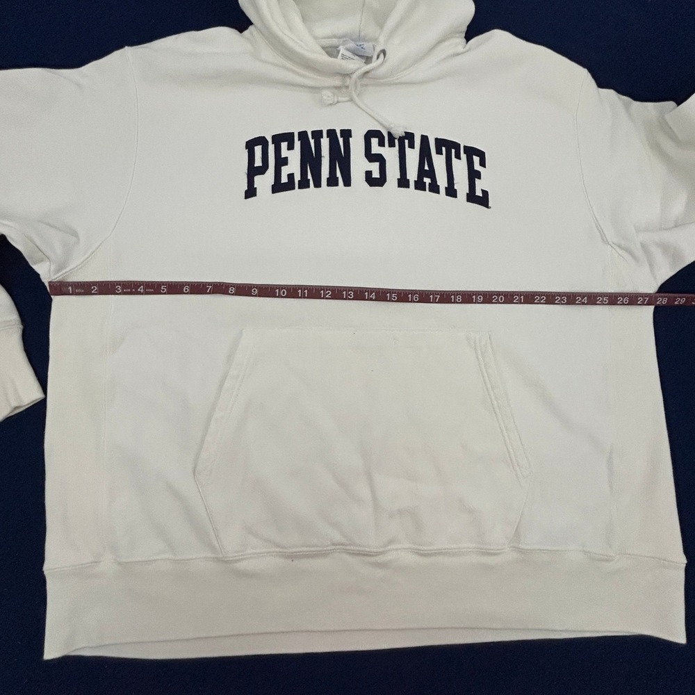 Champion Reverse Weave Hoodie Mens 2XL White Penn State Sweatshirt - Picture 7 of 10